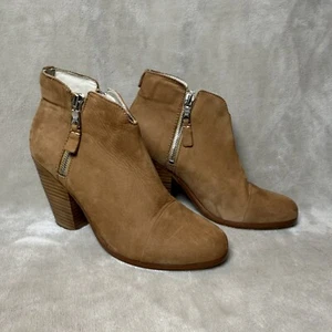 Rag & Bone New York Margot Boots Tan Camel Suede Ankle Boots Chunky Size 37 - Picture 1 of 9