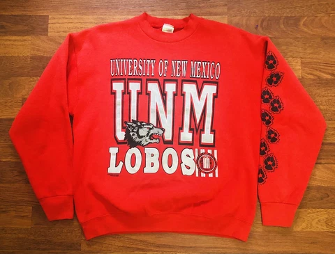 VTG University Of New Mexico Lobos Sweatshirt Fruit Of The Loom USA Made L Cover