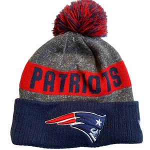 New Era Tejido Gorro Sombrero Gris Rojo Y Azul New England Patriots NFL - Imagen 1 de 3
