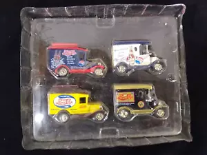 Set of 4 Die Cast & Plastic Collectible PEPSI Delivery Wagons 3"x2". No Box - Picture 1 of 5