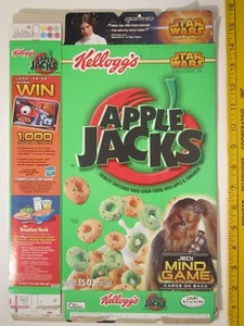 Empty Cereal Box Kellogg's 2005 Apple Jacks STAR WARS III Chewbacca  [Z3c5] - Picture 1 of 2