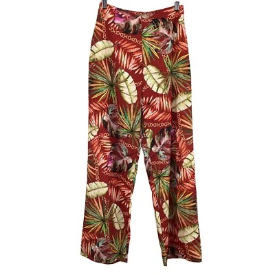 Guess Wide-Leg Pants Size XS Xsmall Leta Tropical Print Red High-Rise - Image 1 of 4