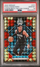 2022-23 Panini Mosaic Red Yellow Fusion Choice #231 Paolo Banchero /88 PSA 10