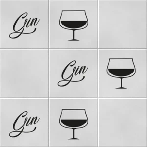 Gin Glas Vinyl Wandfliese Aufkleber Aufkleber Transfers Küche Wohnkultur - Bild 1 von 2