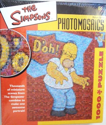 The Simpsons Photomosaics Homer Simpson Puzzle 1000 pcs Robert Silvers Sealed - Image 1 of 2