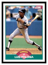 1989 Score Rookie & Traded #38T LUIS POLONIA New York Yankees