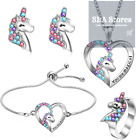 Smilcloud 4 PCS Girls Jewelry Set Unicorn Mermaid Necklace Bracelet Set and Ring