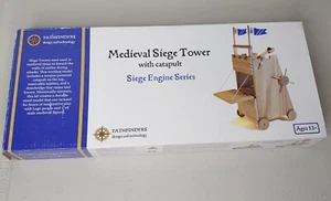 Pathfinders Medieval Siege Tower with Catapult DIY Wooden Model Kit NEW - Picture 1 of 3