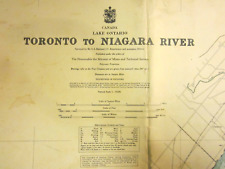 Vintage Nautical Chart Canada Lake Ontario Toronto to Niagara River 1953