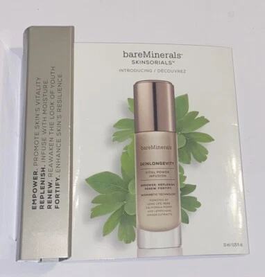 NEW! BAREMINERALS Skinsorials Skinlongevity Vital Power Infusion 0.25 oz/7.5 ml - Image 1 of 2