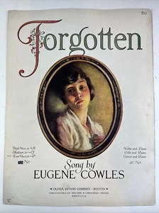 Forgotten Song di Eugene Cowles 1922 pianoforte spartito musicale vintage cameo art cover - Foto 1 di 11