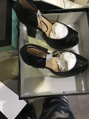 Ellie 5.5" heel open toe shoe with ankle strap size 8 style 557-sparkle new - Image 1 of 4