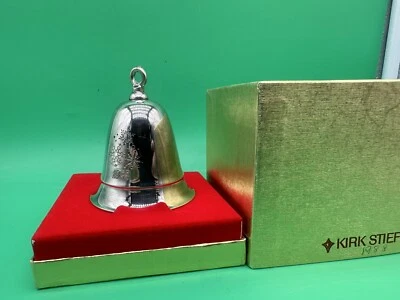 Campana de Navidad musical vintage W. Bell Co Warwick plateada 1988 adorno Foto 1 de 4