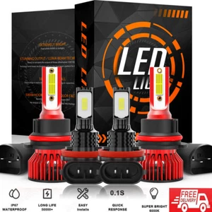 For Suzuki SX4 2007-2013 LED Headlight High/Low + Fog Light Bulbs Combo 4X 6000K - Picture 1 of 17