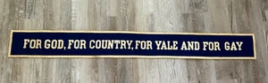 Vtg Antique Yale University Felt Banner “For God, Country, Yale, For Gay” - Picture 1 of 15