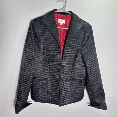 Chaqueta Blazer 3 Sisters Mujer Talla Grande Negra Hecha en Bolsillos EE. UU. Foto 1 de 4
