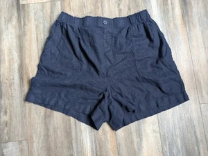 LOFT Shorts Leinenmischung marineblau Damengröße Large 4" Schrittlänge zum Überziehen dehnbar - Bild 1 von 5