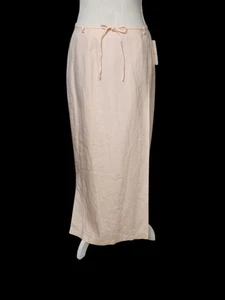 NWT Vintage Liz Claiborne Size 10 Light Pink Linen Wrap Maxi Skirt NOS - Picture 1 of 10