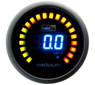 Vakuumanzeige 2" Instrument Unterdruck/Econ RAID Nightflight Digital Blue Vacuum - Bild 1 von 1