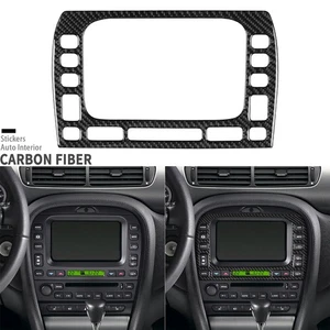 Real Carbon Fiber Console Navigation GPS Cover Trim For Jaguar X-Type X400 01-09 - Picture 1 of 24