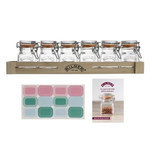 Kilner - Clip Top Jar Spice Set 70ml Set of 6 Jars with Labels, Recipe Book and - Picture 1 of 5