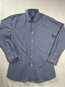 State And Liberty Shirt Men 2XL Blue Check Button Down Long Sleeve Performance - Picture 1 of 10