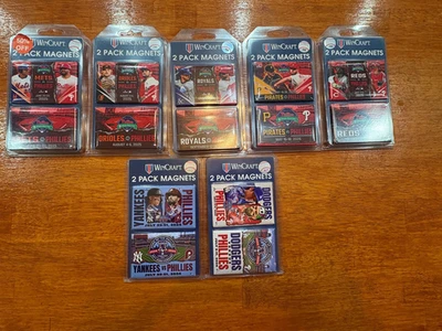 7 Phillies Series Match-Up 2 Magnet Sets ,Reds,Pirates, Mets,L.A.,K.C.Yanks,Bal - Image 1 of 4