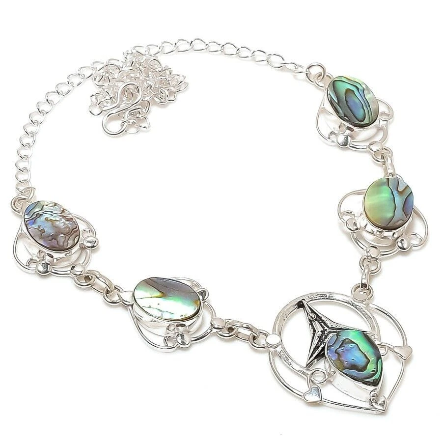 Collana di gioielli in argento sterling 925 fatta a mano con pietre... - Immagine 1 di 1