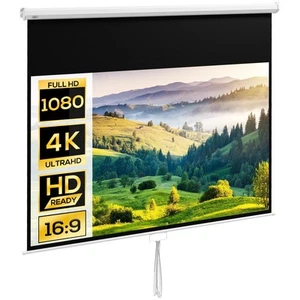 HOMCOM Telo Proiettore 100" Rapporto 16:9 Fissaggio a Muro e Soffitto Bianco - Afbeelding 1 van 10