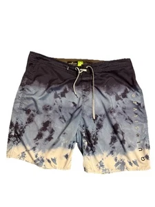 Quicksilver Board Shorts Mens Blue Tie Dye Ombré Recycled Size 38 - Picture 1 of 13