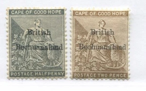 British Bechuanaland 1887 1/2d and 2d mint o.g. hinged - Picture 1 of 1