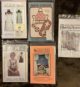 #41 - Lot of 5 Apron & Jumper patterns Vanilla House, Anna's, Sew Vintage, - Picture 1 of 5