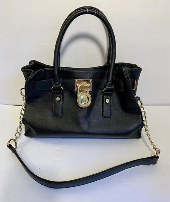 Michael Kors Large Hamilton Handbag Black Leather Purse Shoulder Bag *READ* - Image 1 of 4