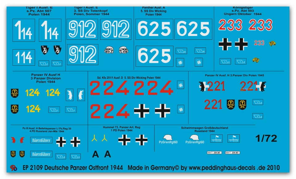 1/72 EP 2109 Carro Armato Tedesco Ostfront 1944 - Immagine 1 di 1