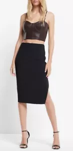 NWT Express Super High Waist Timeless Black Pencil Skirt Side Slit Lined 6 - Picture 1 of 9