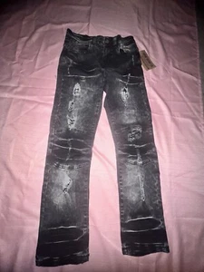 NWT DASH Distressed Black & Grey Jeans for Juniors - Acid Washed Size 14 - Picture 1 of 11