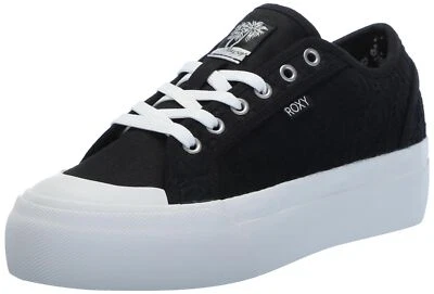 Roxy 女式 Cruizer 牛津厚底运动鞋黑色/白色 12 码 — 第 1/4 张图片