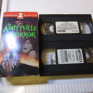 THE AMITYVILLE HORROR 1& 2 VHS TAPE COLLECTORS 2 PACK HORROR MOVIES - Picture 1 of 2