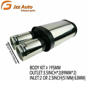 Universal Exhaust Rear Muffler Exhaust Pipe Black Remus Tube Tail 2-2.5inch - Picture 1 of 9