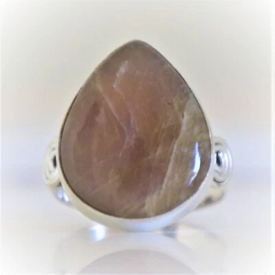 RAINBOW SUNSTONE NATURAL GEMSTONE 925 SOLID STERLING SILVER JEWELRY RING 3 TO 12 - Image 1 of 4
