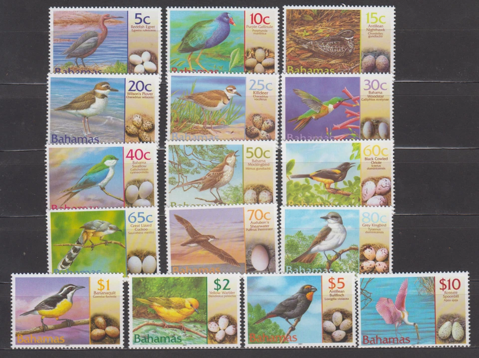 BAHAMAS 2001 BIRDS AND EGGS SC1007-1022 16v MNH BRD36 - Image 1 of 1