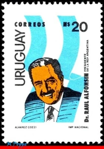 1227 URUGUAY 1986 VISIT OF RAUL ALFONSIN, PRESIDENT OF ARGENTINA, MI# 1747, MNH - Picture 1 of 1