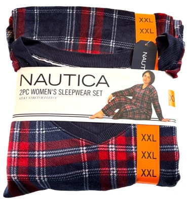Nautica Nuevo Para Mujer Talla XXL 2 Piezas Vellón Elástico Sedoso Cuello en V Manga Larga Foto 1 de 4