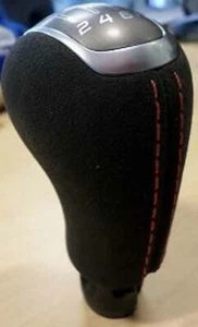 2014-2019 C7 Corvette Genuine GM 7SPD Manual Suede Shift Knob Red Stitching - Picture 1 of 2