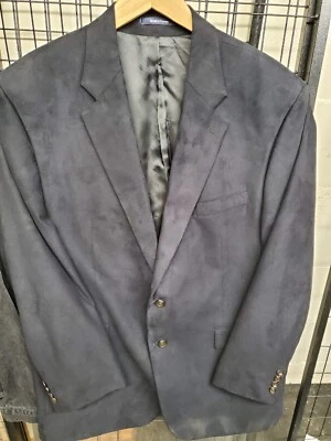 NEW Chaps Ralph Lauren Men Sueded Microfiber Blazer Sport Coat 46L  - Image 1 of 4