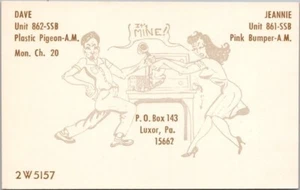 Tarjeta postal QSL de colección de los años 60 de LUXOR, Pennsylvania "Dave & Jeannie" - Imagen 1 de 2