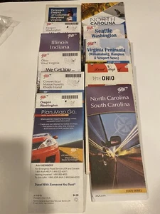 Lot of 11 Vintage Maps US States NC SC OR WA CT OH WV IN DE DC VA 1974-2018 AAA - Picture 1 of 1