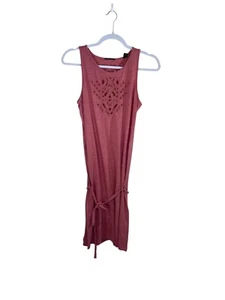 Scotch & Soda Damen ärmelloses rosa besticktes Baumwollkleid mit Taillenband - Bild 1 von 8