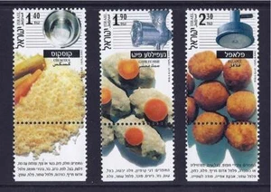 SELLOS ISRAEL 2000 COMIDA ISRAELÍ 3 SELLOS EN MUY BUEN ESTADO FALAFEL CUSCÚS SIN MONTAR O NUNCA MONTADA - Imagen 1 de 1