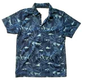 Huk Polo Shirt Mens Blue Active Fishing Casual Pullover SIZE SMALL - Bild 1 von 3